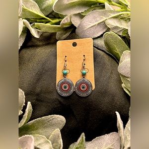 Aztec floral earrings
